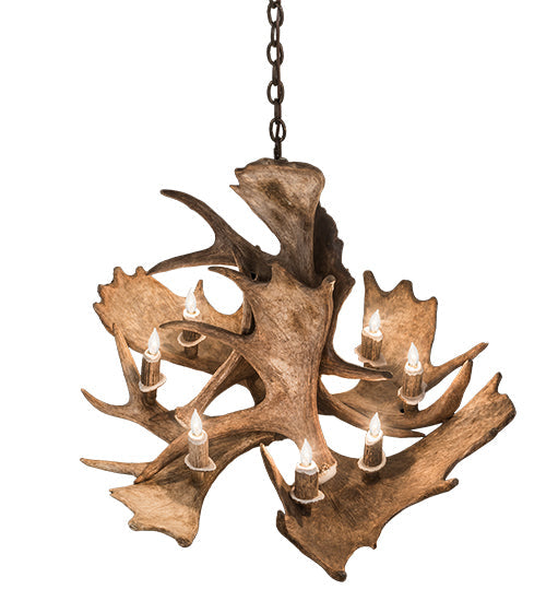 Meyda 33" Wide Antlers Moose 10 Light Chandelier- 200438