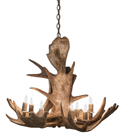 Meyda 33" Wide Antlers Moose 10 Light Chandelier- 200438