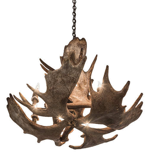 Meyda 33" Wide Antlers Moose 10 Light Chandelier- 200438