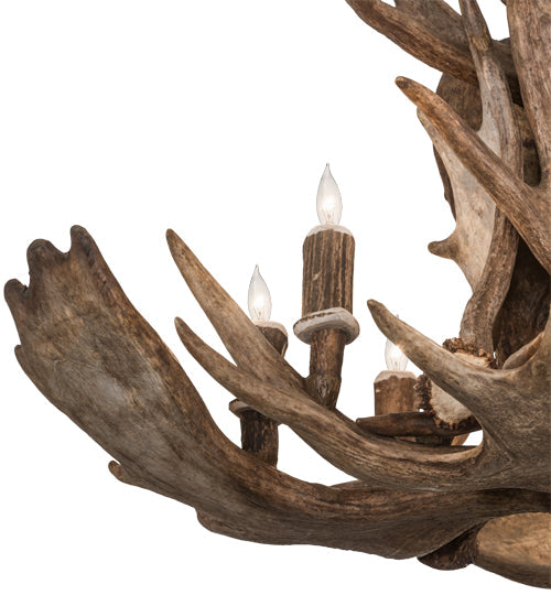 Meyda 33" Wide Antlers Moose 10 Light Chandelier- 200438