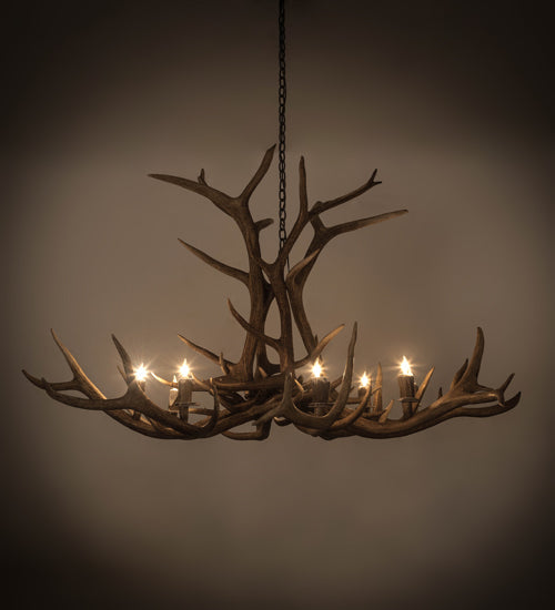 Meyda 66" Wide Antlers Elk 8 LT Chandelier- 200452