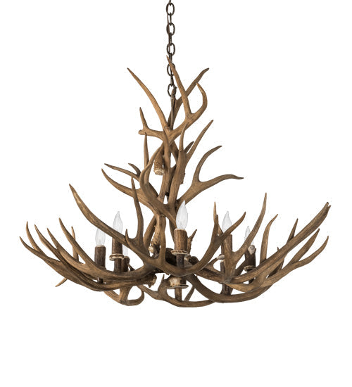 Meyda 32" Wide Antlers Mule Deer 8 Light Chandelier- 200453