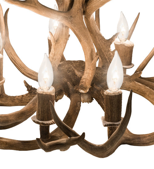 Meyda 32" Wide Antlers Mule Deer 8 Light Chandelier- 200453