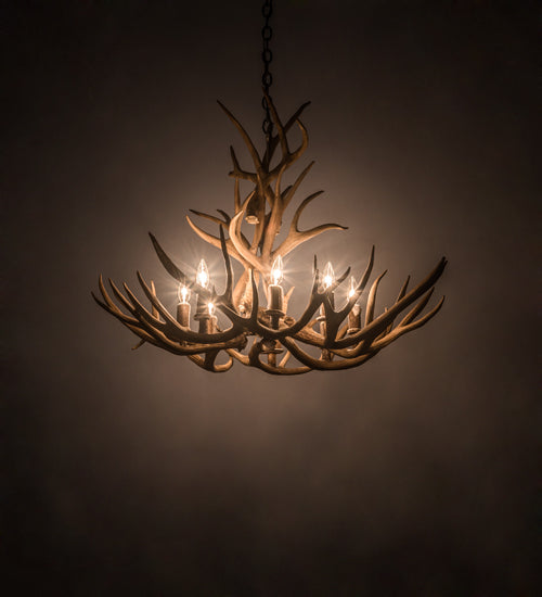 Meyda 32" Wide Antlers Mule Deer 8 Light Chandelier- 200453