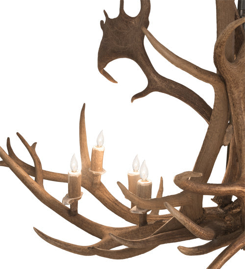 Meyda 64" Long Antlers Elk & Fallow Deer 8 Light Chandelier- 200454