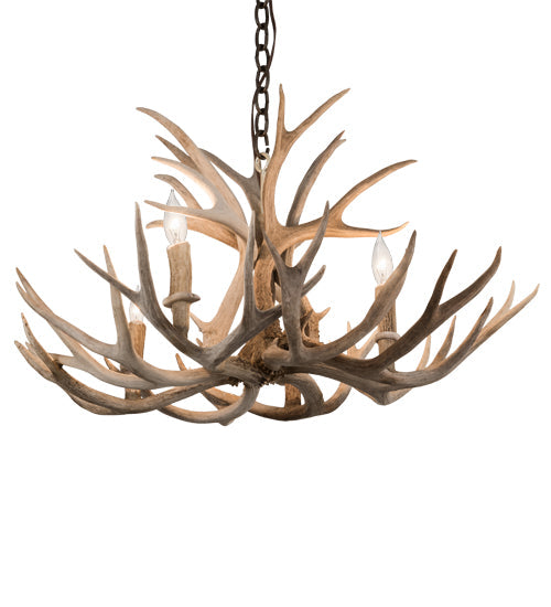 Meyda 30" Wide Antlers Mule Deer 4 Light Chandelier- 200455