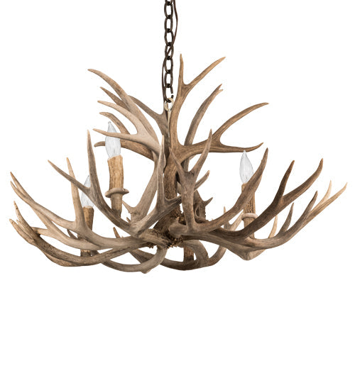 Meyda 30" Wide Antlers Mule Deer 4 Light Chandelier- 200455