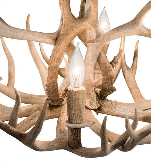 Meyda 30" Wide Antlers Mule Deer 4 Light Chandelier- 200455