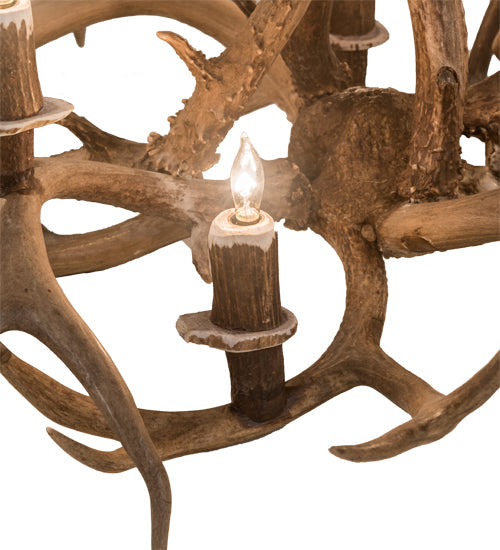 Meyda 39" Long Antlers 8 Light Oblong Chandelier- 200456