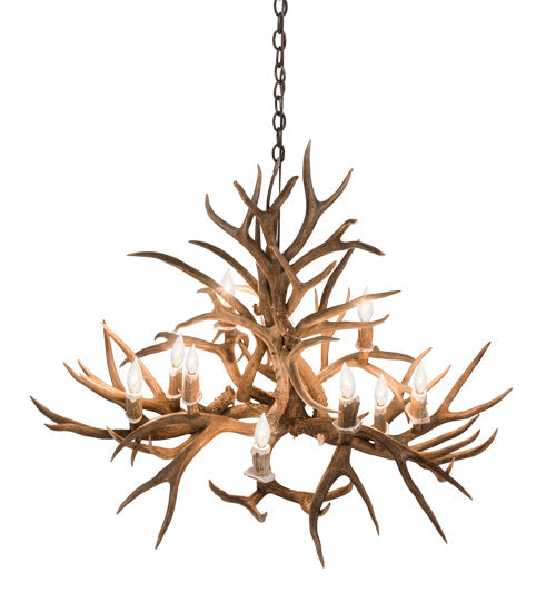 Meyda 42" Wide Antlers Mule Deer 10 LT Chandelier- 200458