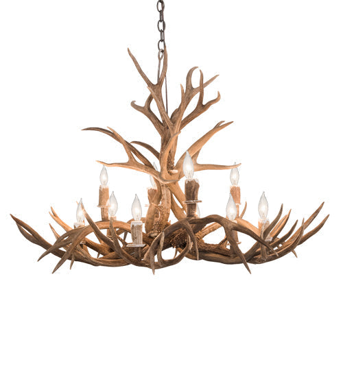 Meyda 42" Wide Antlers Mule Deer 10 LT Chandelier- 200458