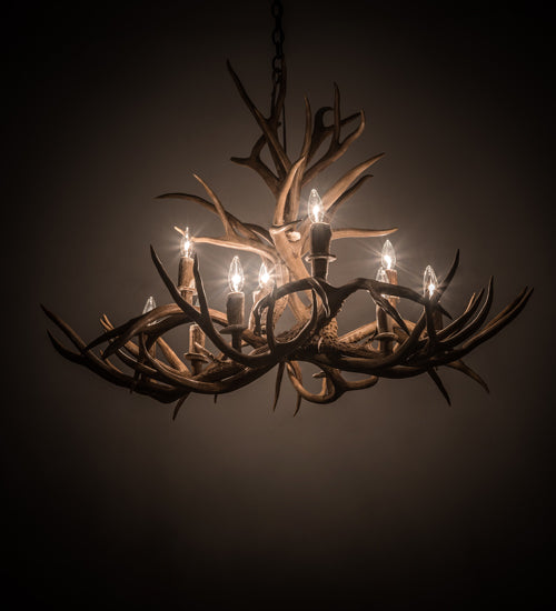 Meyda 42" Wide Antlers Mule Deer 10 LT Chandelier- 200458