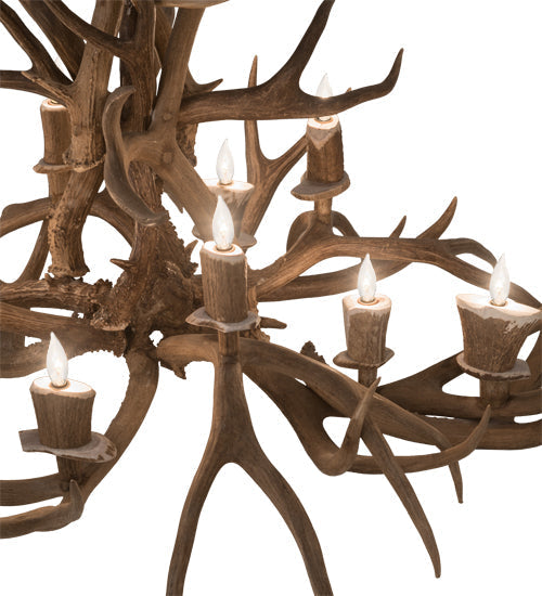 Meyda 45" Long Antlers Mule Deer 10 Light Chandelier- 200459