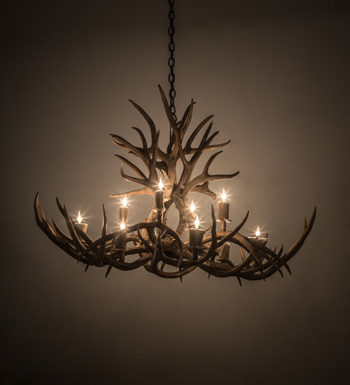 Meyda 45" Long Antlers Mule Deer 10 Light Chandelier- 200459