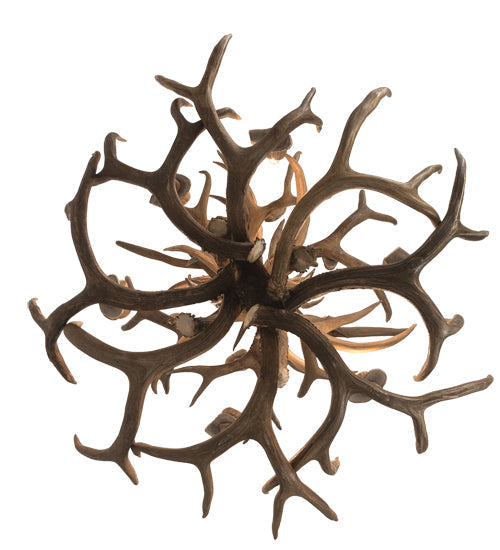 Meyda 34" Wide Antlers Mule Deer 12 LT Chandelier- 200460