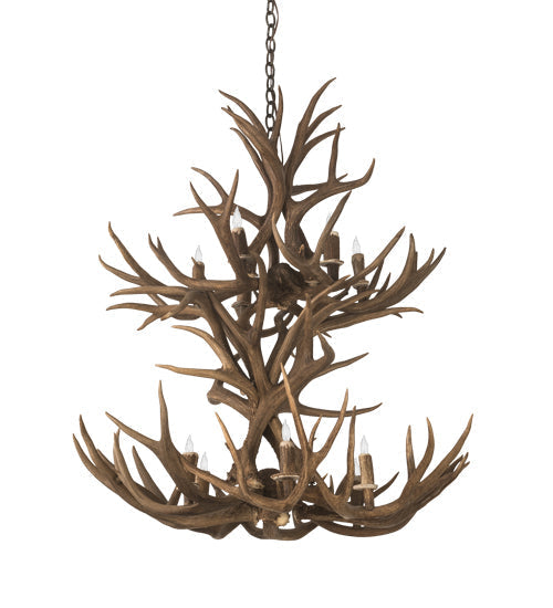 Meyda 36" Wide Antlers Mule Deer 12 Light Chandelier- 200461