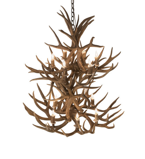 Meyda 36" Wide Antlers Mule Deer 12 Light Chandelier- 200461