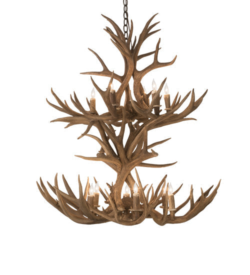 Meyda 36" Wide Antlers Mule Deer 12 Light Chandelier- 200461