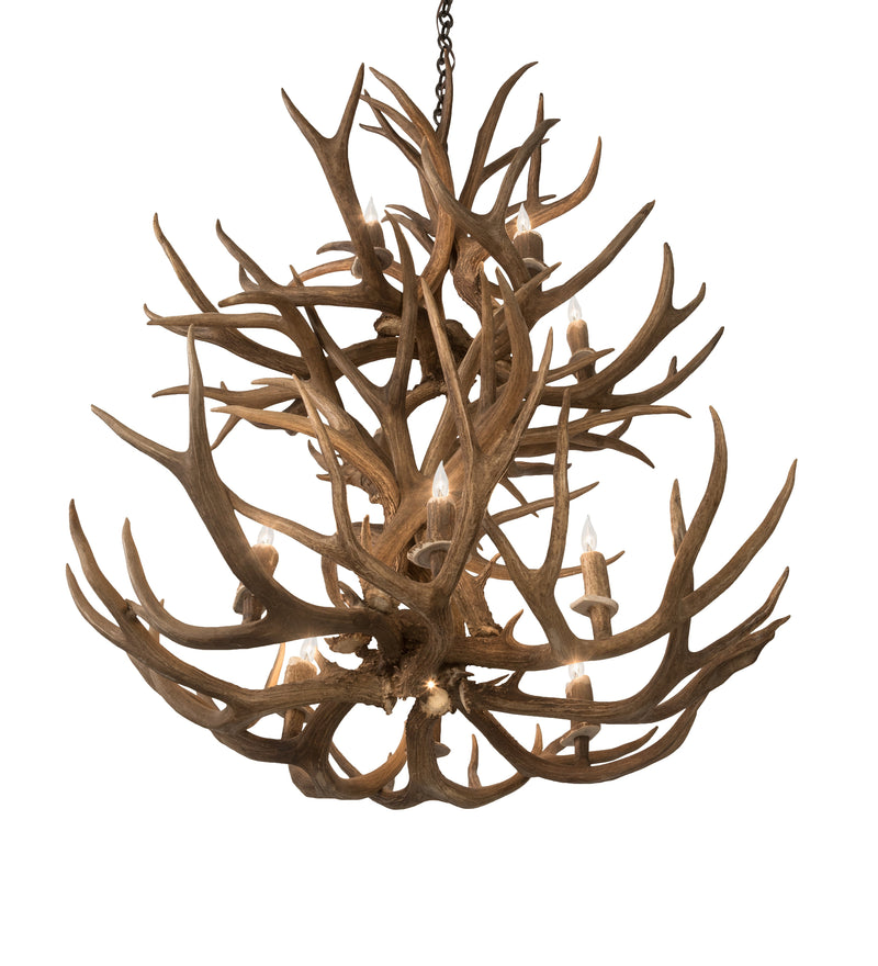 Meyda 36" Wide Antlers Mule Deer 12 Light Chandelier- 200461