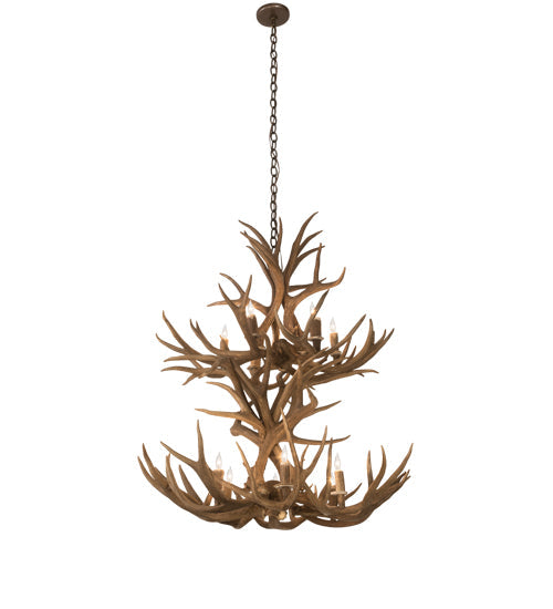 Meyda 36" Wide Antlers Mule Deer 12 Light Chandelier- 200461