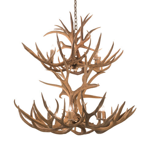 Meyda 42" Wide Antlers Mule Deer 12 Light Chandelier- 200463