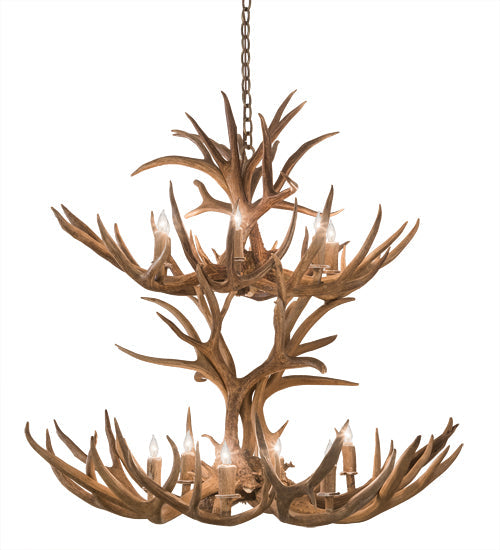 Meyda 42" Wide Antlers Mule Deer 12 Light Chandelier- 200463