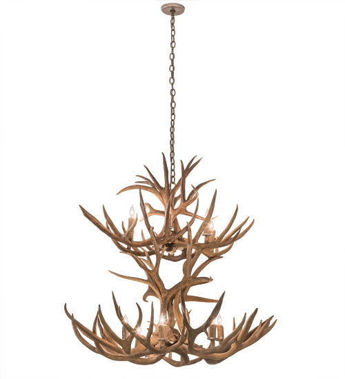 Meyda 42" Wide Antlers Mule Deer 12 Light Chandelier- 200463