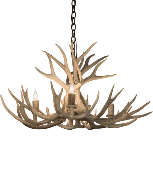 Meyda 32" Wide Antlers Mule Deer 4 Light Chandelier- 200464