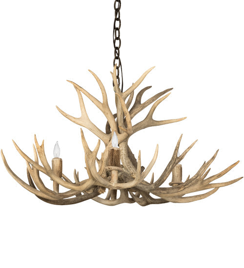 Meyda 32" Wide Antlers Mule Deer 4 Light Chandelier- 200464