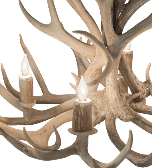 Meyda 32" Wide Antlers Mule Deer 4 Light Chandelier- 200464