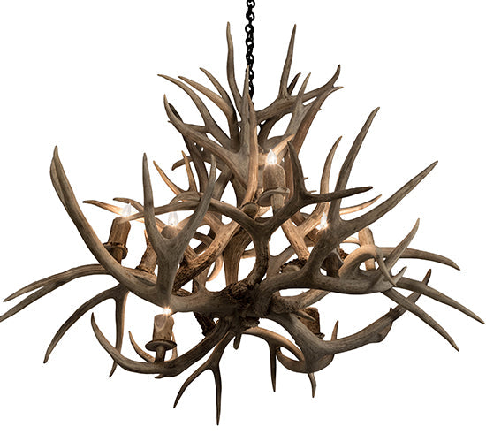 Meyda 38" Wide Antlers Mule Deer 8 Light Chandelier- 200465