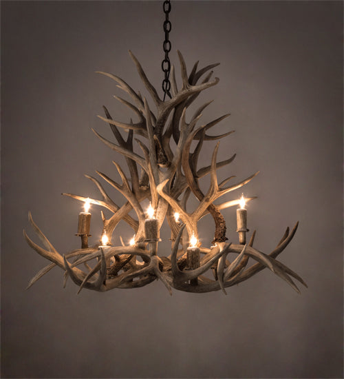 Meyda 38" Wide Antlers Mule Deer 8 Light Chandelier- 200465