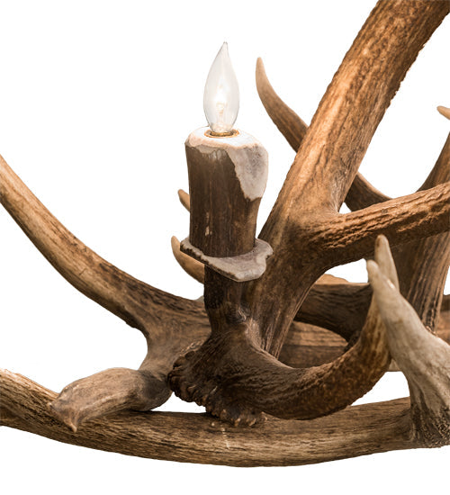 Meyda 70" Long Antlers Elk 10 Light Oblong Chandelier- 200466