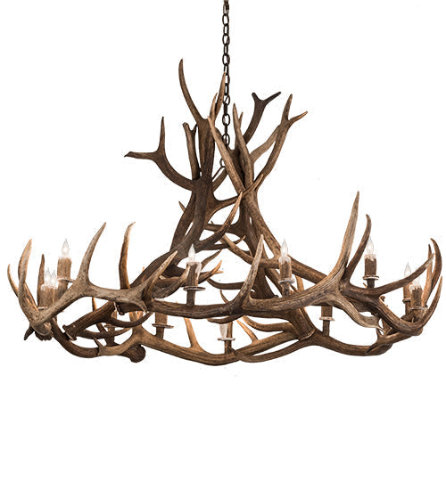 Meyda 56" Wide Antlers Elk 12 LT Chandelier- 200468