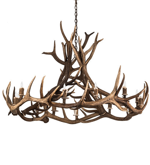 Meyda 56" Wide Antlers Elk 12 LT Chandelier- 200468