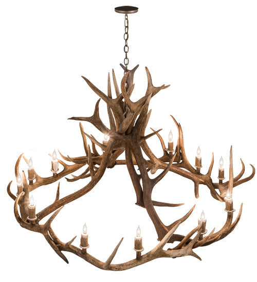 Meyda 56" Wide Antlers Elk 12 LT Chandelier- 200468