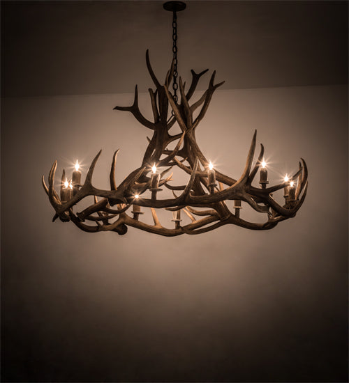 Meyda 56" Wide Antlers Elk 12 LT Chandelier- 200468