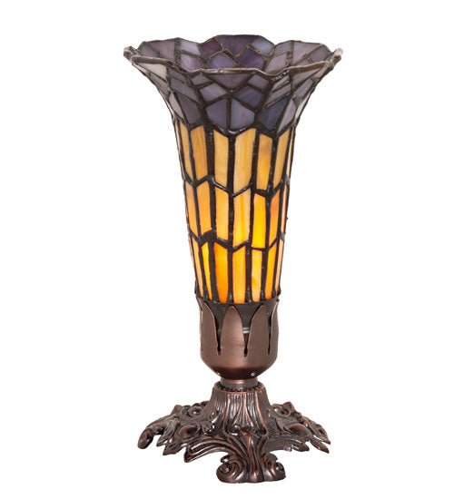 Meyda 8" High Stained Glass Pond Lily Victorian Accent Lamp - 20233