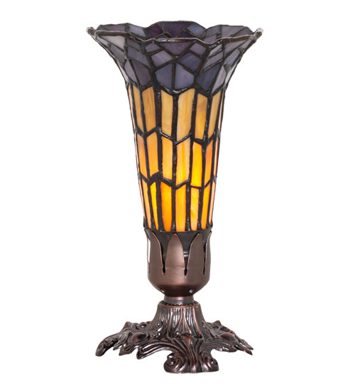 Meyda 8" High Stained Glass Pond Lily Victorian Accent Lamp - 20233