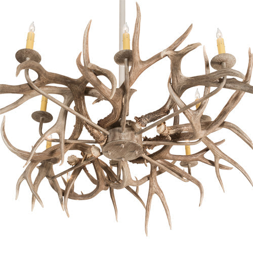 Meyda 84" Long Antlers Elk 8 Light Oblong Chandelier- 210039