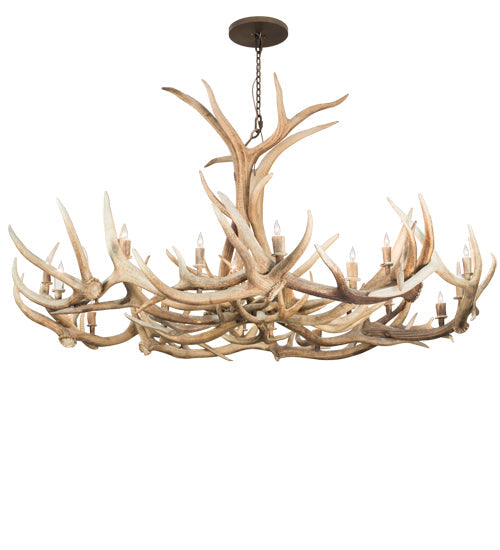 Meyda 84" Wide Antlers Elk & Mule Deer 18 Light Chandelier- 212267