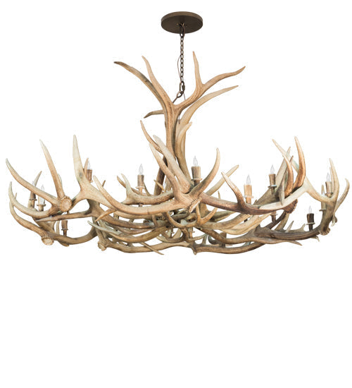 Meyda 84" Wide Antlers Elk & Mule Deer 18 Light Chandelier- 212267