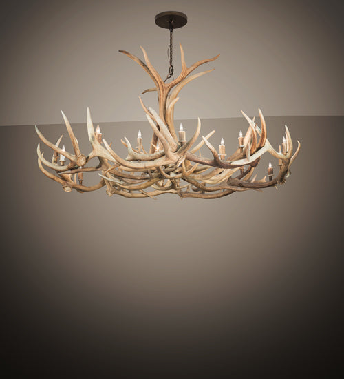 Meyda 84" Wide Antlers Elk & Mule Deer 18 Light Chandelier- 212267