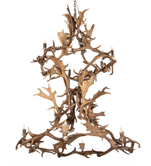 Meyda 58" Wide Antlers Fallow Deer 12 Light Chandelier- 212274