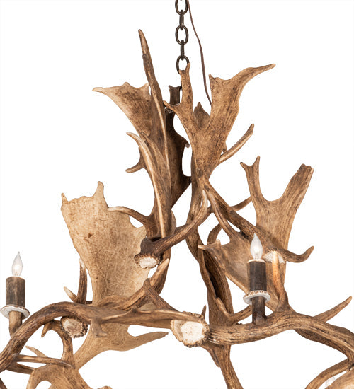 Meyda 58" Wide Antlers Fallow Deer 12 Light Chandelier- 212274