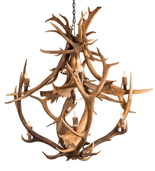 Meyda 55" Wide Antlers Elk & Fallow Deer 10 Light Chandelier- 212275