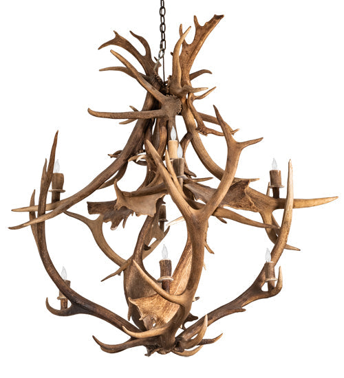 Meyda 55" Wide Antlers Elk & Fallow Deer 10 Light Chandelier- 212275