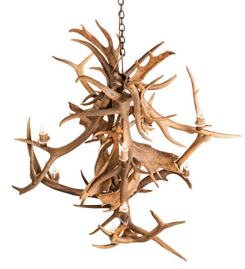 Meyda 55" Wide Antlers Elk & Fallow Deer 10 Light Chandelier- 212275