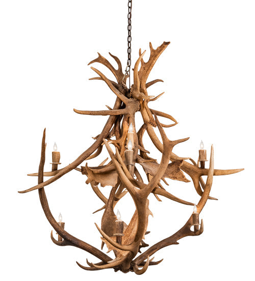 Meyda 55" Wide Antlers Elk & Fallow Deer 10 Light Chandelier- 212275