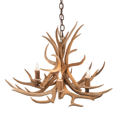 Meyda 29" Wide Antlers Mule Deer 4 Light Chandelier- 213675